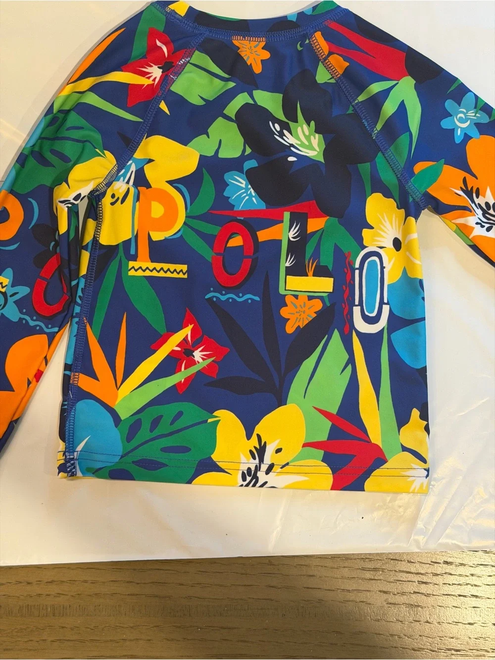 Ralph Lauren Multicolor Tropical Kids Swim Set with Long Sleeve Rash Guard